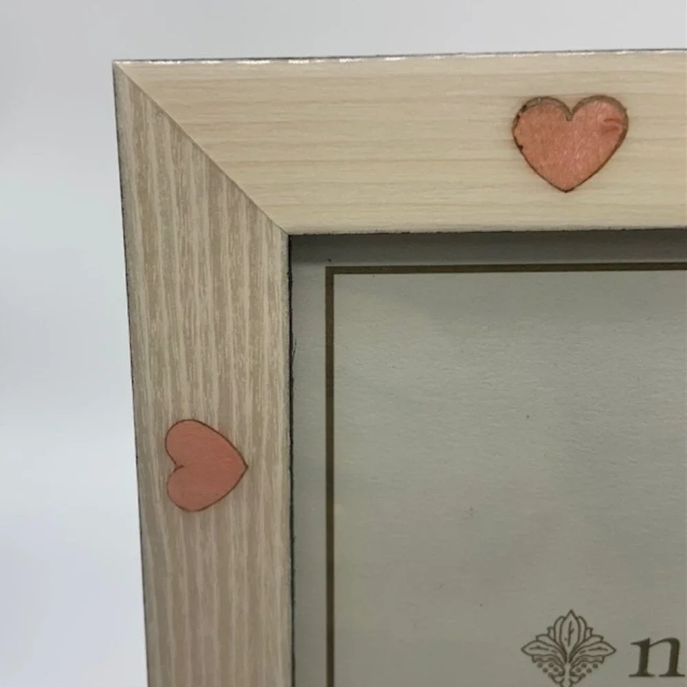 Natalini Italy 5x7 Handcrafted Wood Picture Frame Pink Hearts Made in Italy